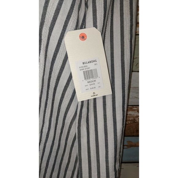 Billa Bong Same Story Hoodie Gray/White Striped Long Sleeve Hoodie-M-NWT - Picture 5 of 8